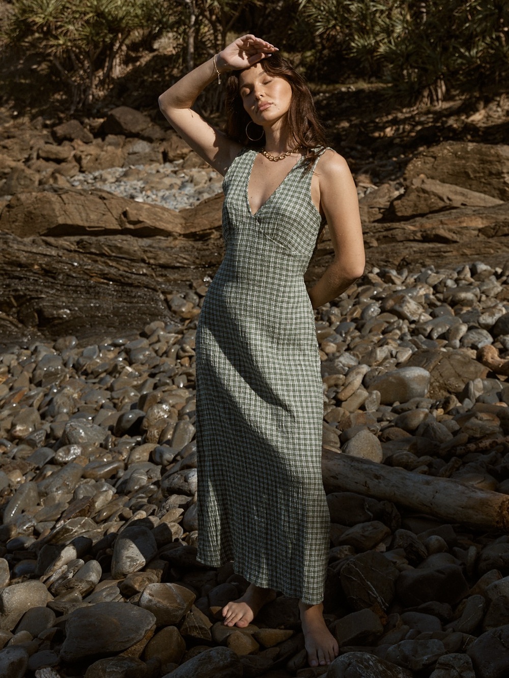 Afends Tully Seersucker Maxi Dress